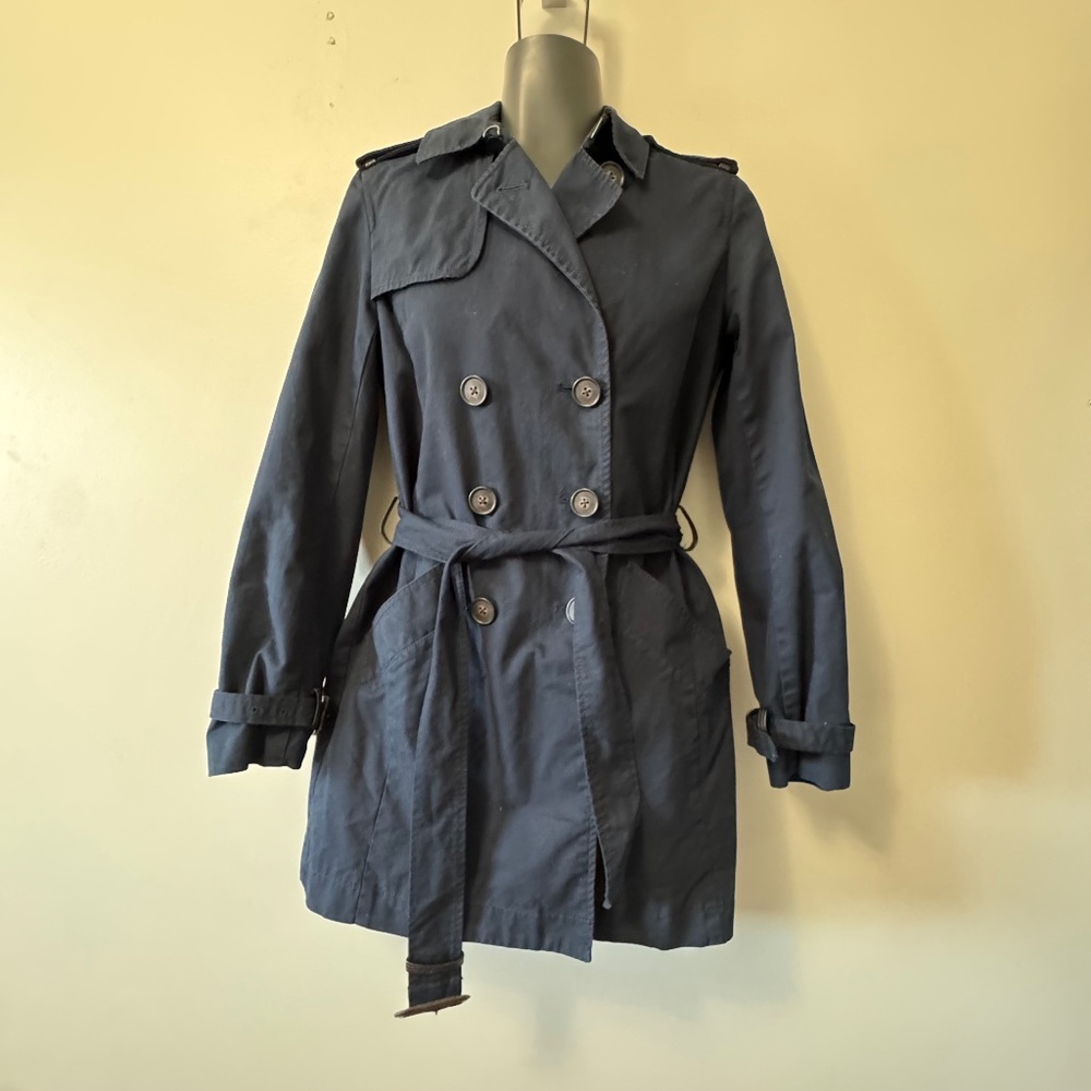 Armani Exchange Navy Trench Coat
